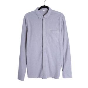 LULULEMON Long Sleeve Recommission Buttondown Shirt Dark Ash Cable Men's L